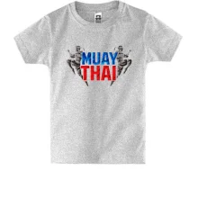 Детская футболка Муай тай с надписью «MUAY THAI» и силуэтами бойцов