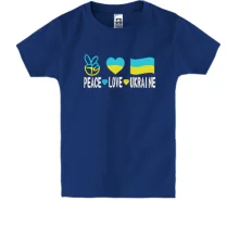 Детская футболка Peace and love Ukraine (Вышивка)