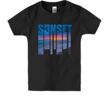 Детская футболка SUNSET с закатом внутри букв