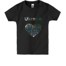 Детская футболка Ukraine - сердце (голограмма)