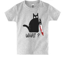 Детская футболка What cat
