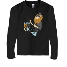Детский лонгслив Born to Rock Лев с гитарой