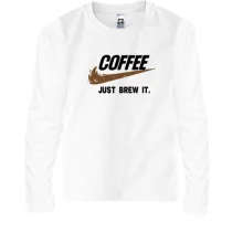 Дитячий лонгслів COFFEE. Just brew it.