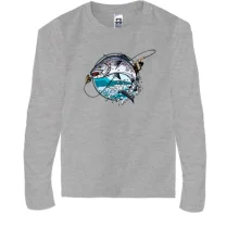 Дитячий лонгслів Fishing round art