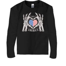 Детский лонгслив I Love U America