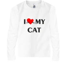 Детский лонгслив I love my cat