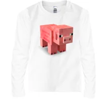 Детский лонгслив Minecraft Pig