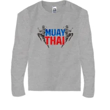Детский лонгслив Муай тай с надписью «MUAY THAI» и силуэтами бойцов