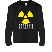 Детский лонгслив с символом радиации и логотипом S.T.A.L.K.E.R.