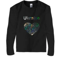 Детская футболка с длинным рукавом Ukraine - сердце (голограмма)