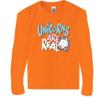 Дитячий лонгслів Unicorns are real