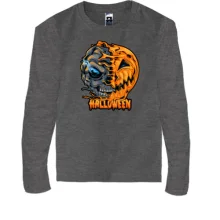 Детский лонгслив Halloween с черепом-тыквой