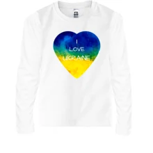 Дитячий лонгслів "I love Ukraine" на серці