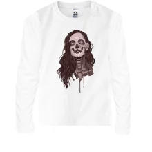 Детский лонгслив girl makeup skull