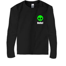 Детский лонгслив с инопланетянином Hello!