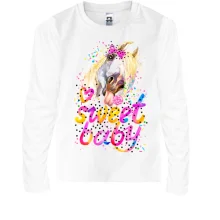 Детский лонгслив с лошадью Sweet baby