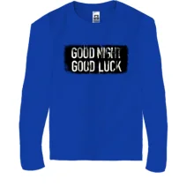 Детский лонгслив с надписью Good Night - Good Luck