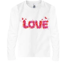Дитячий лонгслів з написом "Love" з квітів
