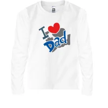 Детский лонгслив с надписью "i love dad"