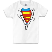 Детская футболка с расстегнутой рубашкой Superman
