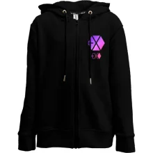 Дитяче худі на блискавці EXO (рожевий логотип)