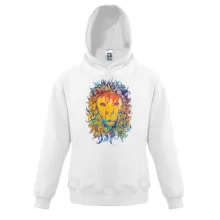 Детская толстовка с акварельной головой льва