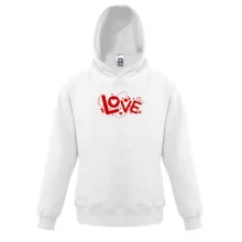 Детская толстовка с надписью Love и сердечками