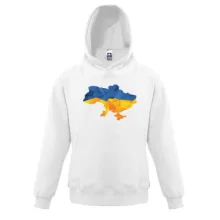 Детская толстовка с полигональной картой Украины