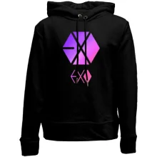 Дитяче худі без начосу EXO (рожевий логотип)