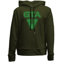 Детское худи без начеса GTA V с зелёным логотипом