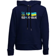 Детское худи без начеса Peace and love Ukraine (Вышивка)