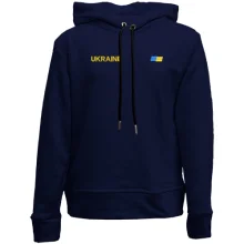 Детское худи без начеса Ukraine с мини флагом на груди (Вышивка)