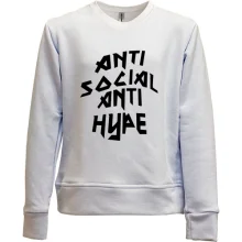 Детский свитшот без начеса Anti Social Anti Hype
