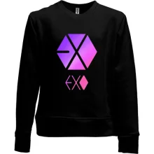 Детский свитшот без начеса EXO (розовый логотип)