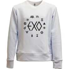 Детский свитшот без начеса EXO с иконками