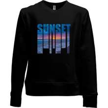 Дитячий світшот без начосу SUNSET із заходом сонця всередині літер