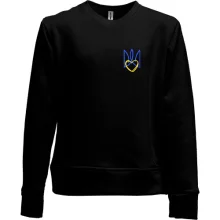 Дитячий світшот без начосу з вишитим стилізованим тризубом із серцем Міні (Вишивка)