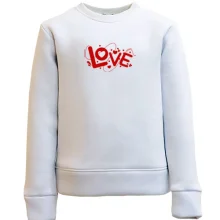 Дитячий світшот з написом Love і сердечками (Вишивка)