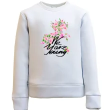 Детский свитшот с цветочной лошадью We are young