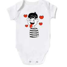 Детское боди Boy is in love