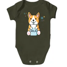 Детское боди Corgi drinks Milk