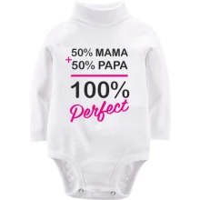 Детское боди с длинным рукавом 50% мама + 50% папа