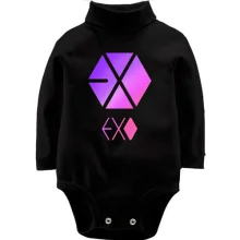 Детское боди с длинным рукавом EXO (розовый логотип)