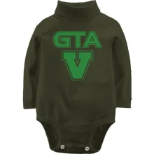 Детское боди с длинным рукавом GTA V с зелёным логотипом