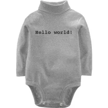Дитяче боді з довгим рукавом Hello World!