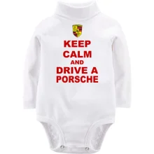 Детское боди с длинным рукавом Keep calm and drive a Porsche
