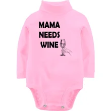 Детское боди с длинным рукавом Mama needs Wine
