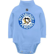 Дитяче боді з довгим рукавом Pittsburgh Penguins з емблемою в синьому колі