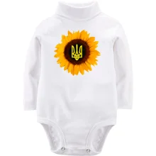 Дитяче боді з довгим рукавом Соняшник з гербом України