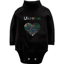 Детское боди с длинным рукавом Ukraine - сердце (голограмма)